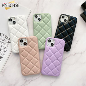 Kisscase Rhomboid Ốp da cho iPhone 14 Pro Max Hương Thơm Nhỏ Với Cao Cấp Mô Hình da màu trơn Sofa Mô Hình Trường Hợp Đối Với iPhone 14 Cộng Với 14 13 12 11 XR XS Max X lưng điện thoại di động Bìa