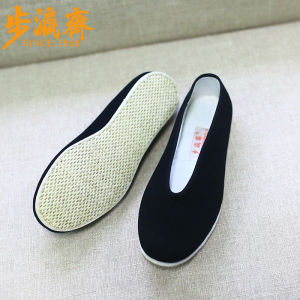 Old Beijing Handmade Cotton Shoes Mens Spring Autumn Breathable Slip-On Lazy Shoes Vintage Style Flat Heel Multi-Layered Sole