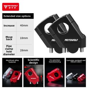 MOTOWOLF | Height Increasing Rearward Adjustable Bar Mounting Kit