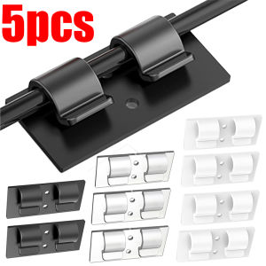 Double Hook Cable Clips Organizer Self Adhesive Drop Wire Holder Fixed Clamp Wire Winder for Outdoor Hanging Lights