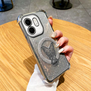 Phone Case for Infinix Smart 9 X6532 Hot 50i X6531 X6531B Light Luxury Rhinestone Womens Sparkling Butterfly Bracket Casing