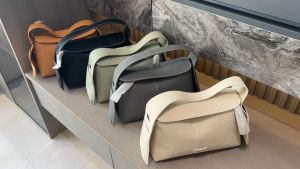 Songmont  hanging ear series eaves bag cowhide hobo crossbody bag  womens shoulder bag brand sling bag small square bag