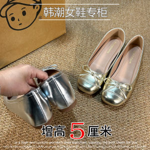 French Style Flat Bottom Mary Jane Shoes Silver Color Womens Design Sensation Small Increase New Arrival Casual Synthetic Leather
