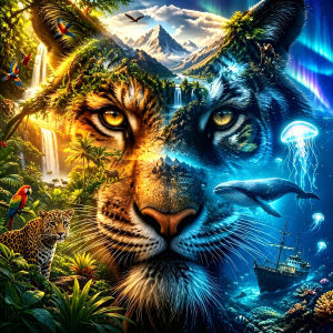Huacan New Arrivals 2026 DIY Diamond Painting Ice Fire Double Sided Tiger Diamond Mosaic Animal Complete Kit Decorative Painting