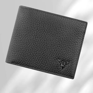 Mens Top Grain Leather Bifold Wallet Genuine Leather Short Bi-Fold Wallet Purse Dompet Kulit Lelaki 🔔🔔