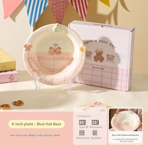 SHELI | Cute Cartoon Bear Ceramic Dinner Set For Home Use