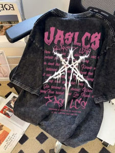 เสื้อยืดคอกลมแขนสั้นผ้าฝ้ายแท้สไตล์อเมริกัน ทรงหลวม ลายตัวอักษร แฟชั่นฤดูร้อน สำหรับผู้ชายและผู้หญิง