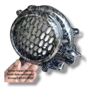 Tutup/Cover kipas Genio/Beat deluxe/Street/Scoopy frestige 2020/2022 motif karbon celup forget reallfict