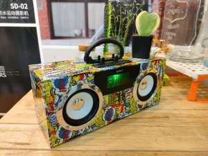 ลําโพงบลูทูธ Bluetooth รุ่น XQf-xc013 แสงสีเสียง ลําโพงไม้งานขายดี