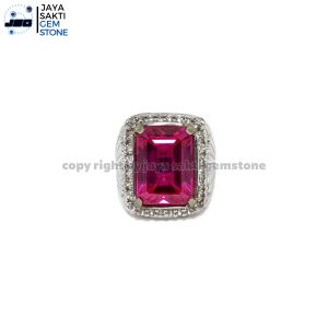 Batu Permata Akik Ruby Chatam Pink Rose Cutting Octagon RPS02