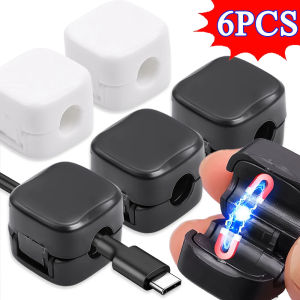 6Pcs Cable Organizers Cable Clips Smooth Adjustable Cord Holders Under Desk Wire Keeper Home Storage Tools