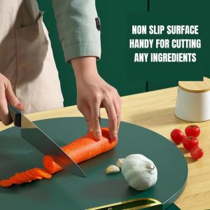 BnB Mall Chopping Board Kitchen Tools Papan Pemotong Kitchen Tool Cutting Board Waterproof Board Rotate Handle Board 抗菌防霉塑料圆形切菜砧板 KT-C/BOARD