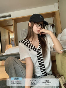 Lazy Feeling Embroidered V-Neck T-Shirt