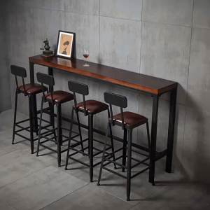 LULU Simple Bar Table Wall Mounted Commercial Narrow Table Home Balcony Long Bar Table High Bar Table And Chair Set Space Saving Multifunctional Bar Table For Kitchen Living Room And Balcony