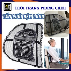 Tấm Lưới Tựa Lưng Ghế Bảo Vệ Cột Sống Cho Văn Phòng Ô Tô - Miếng Dựa Ngồi Xe Hơi Có Hạt MASSAGE Giảm Nhức Mỏi Tiện Lợi