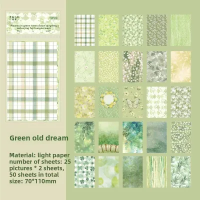 Journal GO 50pcs Basic Journaling Material Paper Creative Collage Scrapbooking diy Background Paper Stationery Memo Pads