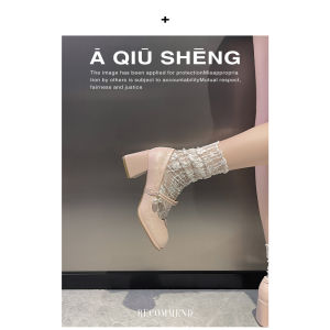 รองเท้า Mary Jane ส้นสูงทรงกลมสไตล์ชาติพันธุ์สำหรับผู้หญิงในช่วงฤดูร้อนปี 2025 รองเท้าแฟชั่นส้นเดี่ยวแบบสวมสบาย