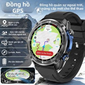 GUHUAVMI | Đồng Hồ Thông Minh Tank Pro Mới 2026 GPS 3ATM Thể Thao Chống Nước Pin 860mAh La Bàn Cấp Quân Sự Bản Đồ Ngoại Tuyến Theo Dõi Sức Khỏe