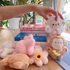 Móc khóa bông con vật heo khỉ cừu cute dễ thương treo trang trí làm đồ chơi quà tặng đáng yêu giá rẻ đa năng
