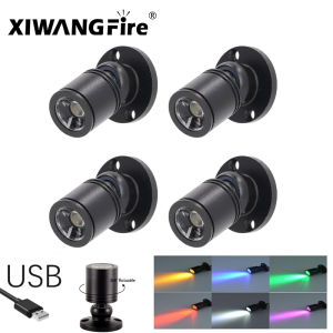LED USB 5V 3W Led Spot Light Surface Mounted Cabinet Showcase Counter Jewelry Lamp Rotatable Angle Ceiling Mini Spotlight