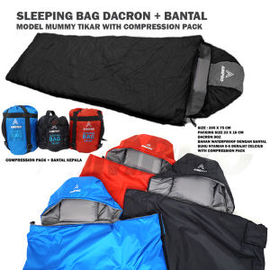 AIMPRO Sleeping bag dacron tebal dan hangat waterproof bonus bantal - SB DACRON MODEL TIKAR BANTAL AIMPRO LW400
