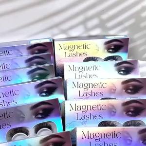 2Pairs Magnetic Eyelashes Kit with Magnetic Tweezers Handmade 3D Natural Look Faux Mink Lashes Easy Wear Eye Makeup Gluee-free