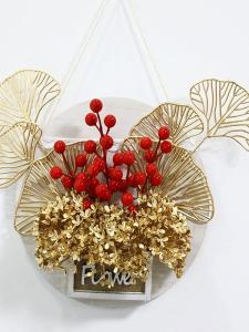 Modern Simple Wooden Wall Hanging Spring New Year Decorative Small Ornament Entrance round Simulation Finished Product Wall Decoration