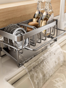 Kitchen Sink Storage Rack 304 Stainless Steel Dishcloth Holder Drain Shelf Utensil Storage Device Sink Organizer Kitchen Accessory