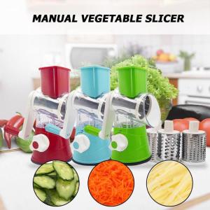 SHENAR Parutan Pengiris Pemotong Putar Buah Sayur & Bawang Manual 3 Pisau 1 Handle Serbaguna Anti Slip