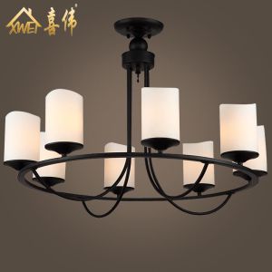 Modern Minimalist European Style Iron Art Bedroom Chandelier 8 Head Living Room Light Retro Hall LED Lighting Fixtures