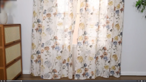 SRUE 1pc Elegant American country Printed lace curtain for Window 5.2/7.2ft With Ring