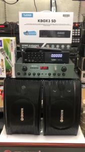 Videoke Set Original Platinum KBOX3 SD karaoke player with Crown BFA-826 speaker amplifier with BT/USB in/FM 2600watts free mic