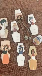 New Arrived 50pcs 4.5x12.0cm Colorful Paper Cards Printing Jewelry Necklace Bracelet Hang Tag Jewelry Display Cards Label Tag