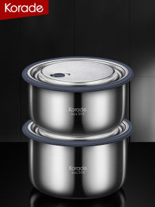 Crisper 304 Stainless Steel Food Grade Refrigerator Special Sealed Leak-Proof round Fruit Container Lunch Box Bento Box
