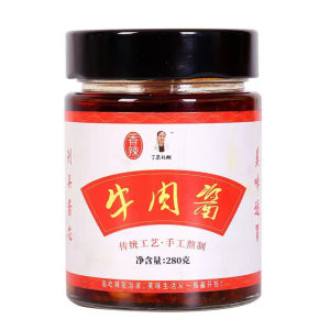 DingRui Spicy Sister Handmade Beef Sauce Large Bottle 280g Noodles Dipping Sauce Spicy Hot Sauce Rice Accompaniment Sauce