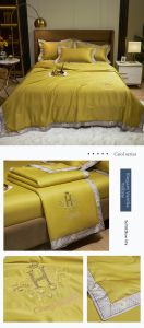 Luxury Aesthetic Ice Silk Summer Quilt Set Thin Duvet