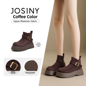 Josiny | Thick-soled Short Boots with Platform Vintage Style
