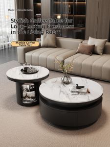 YIYOU | Luxurious Small Space Suitable Marble Coffee Table Set