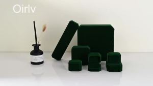 Woodten | WoodTen Green Velvet Ring Box Gemstone Jewelry Box Set High-quality Earring Bracelet Necklace Box Jewelry Organizer