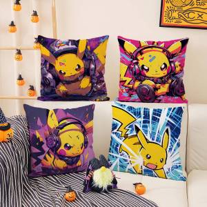 Bandai | Pokemon Zekrom Anime Plush Pillow Cover Soft Short Plush Cushion Cover For Sofa Bedroom Living Room Home Decor Gift