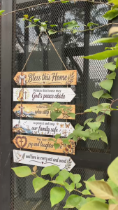 Bless This Home BOH4 Wall Sign Wooden Arrow Decorative Hanging Quote for Living Room BOH