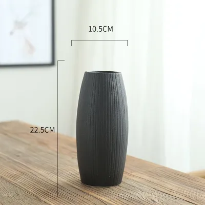 Minimalist Black Ceramic Vase