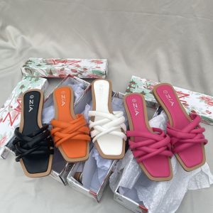 So Beautiful! Cross Flats Sandals Womens Beach Casual Slippers Fashionable All-Match Slim Looking White Roman Shoes