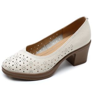 GKTINOO 2026 Summer Fashion Ladies Shoes Hollow Women Soft High Heels Tenis Feminino Comfort Genuine Leather Sandals Plus Size