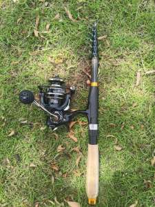 Deukio | DEUKIO Spinning Fishing Pole Set Full Kit With 1.8M/2.1M Telescopic Fiber Fishing Rod And 5.2:1 2000 3000 Reel Travel Set Pesca