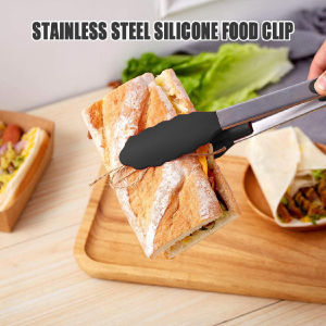 7/9/12inch Silicone Food Tongs for Non-Stick Pan with Stainless Steel Handle BBQ Steak Tools