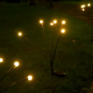 🎀🎀🎀LED Swing Firework Firefly Lights Solar LED Light Outdoor Garden Landscape Lawn Christmas Holiday Lights Firework Firefly Garden Lights Solar Light Warna Warni Lampu raya solar outdoor lighting waterproof Solar LED Swaying Light Round Ball Light