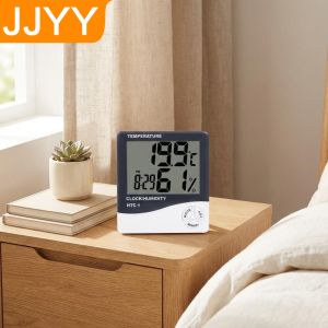Digital LCD Thermometer Hygrometer Indoor Outdoor Weather Station Clock Temperature Humidity Monitor for Home Use