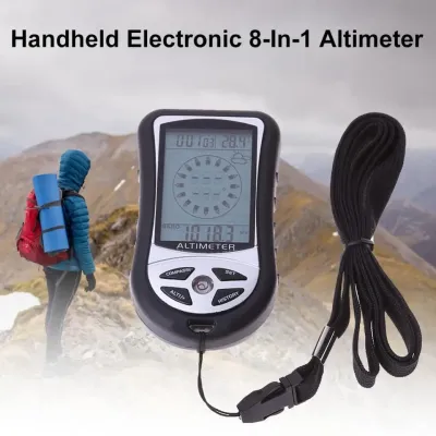 portable digital LCD compass kompas altimeter thermometer higrometer barometer weather forecast outdoor alat ukur ketinggian MDPL suhu temperatur kelembaban ramalan cuaca mendaki gunung kemah camping alat bantu navigasi hiking