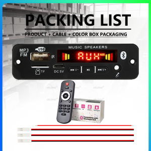 50W Audio Amplifier Board 2.0 Channel DC6V-12V Mini Stereo AMP with Remote Control Power Cord Speaker Wire Black Plastic Case